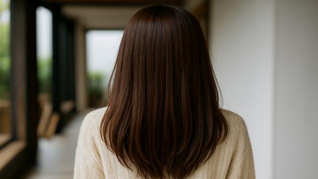ロングヘアの女性が背中を向けている。婚活垢で共感を求めるSNSユーザーの象徴的なシーン。