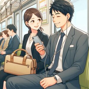 通勤電車の隣の女性も、スマホで同じ曲を聴いていて意気投合